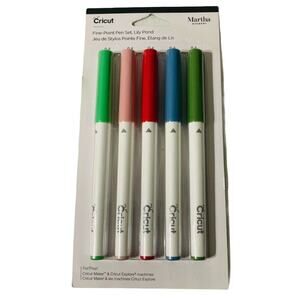 NIP Cricut Martha Stewart pens fine point Lily Pond 5 piece green pink red blue